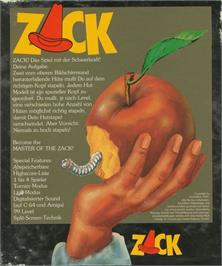 Box back cover for Zack! on the Commodore 64.