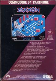 Box back cover for Zaxxon (US Gold / SEGA) on the Commodore 64.