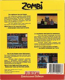 Box back cover for Zombi on the Commodore 64.