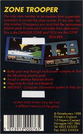 Box back cover for Zone Trooper on the Commodore 64.