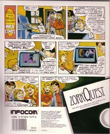 Box back cover for ZorkQuest: The Crystal of Doom on the Commodore 64.