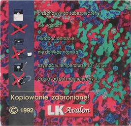 Box back cover for Zybex on the Commodore 64.