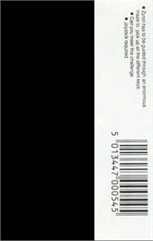 Box back cover for Zyrons Escape on the Commodore 64.