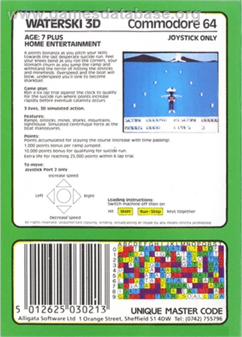 3D Waterski - Commodore 64 - Artwork - Box Back