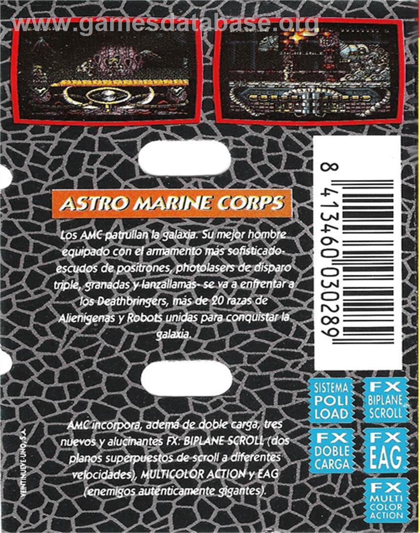 A.M.C.: Astro Marine Corps - Commodore 64 - Artwork - Box Back