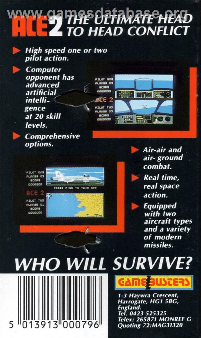 ACE 2 (Cascade Games) - Commodore 64 - Artwork - Box Back