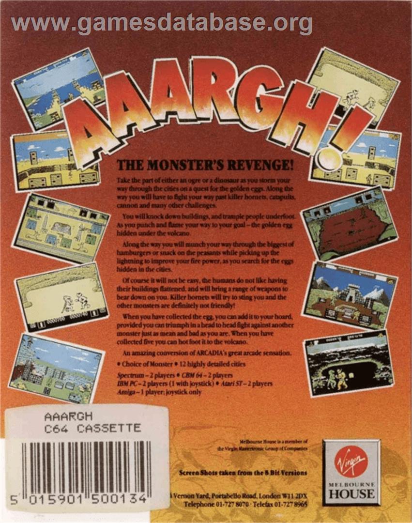 Aaargh! - Commodore 64 - Artwork - Box Back