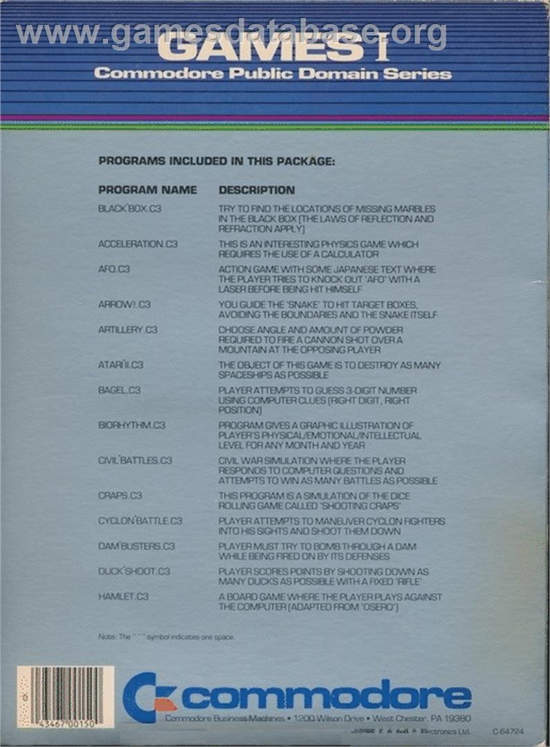 Acceleration - Commodore 64 - Artwork - Box Back