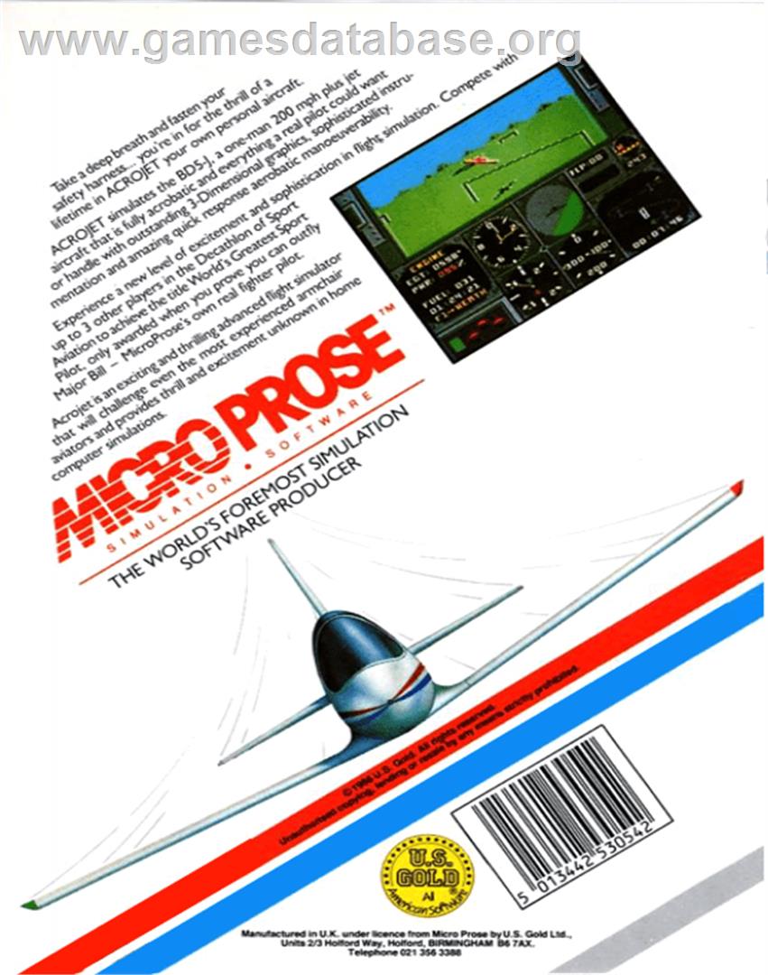 Acrojet - Commodore 64 - Artwork - Box Back