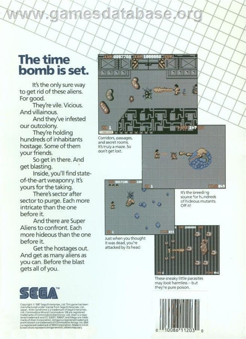 Alien Syndrome - Commodore 64 - Artwork - Box Back