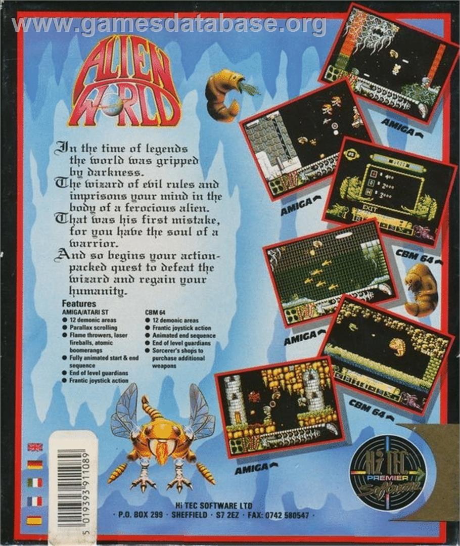 Alien World - Commodore 64 - Artwork - Box Back