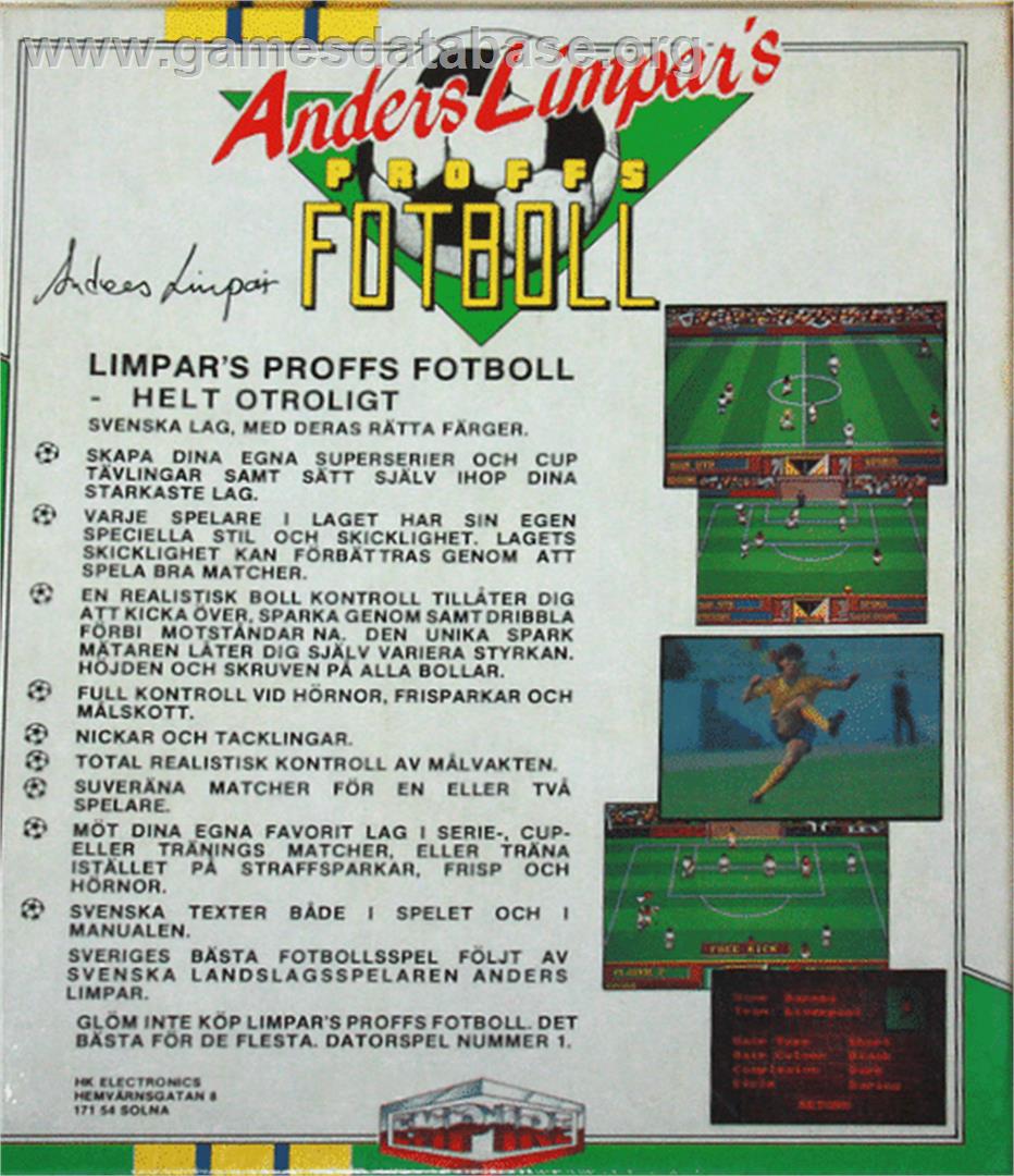 Anders Limpar's Proffs Fotboll - Commodore 64 - Artwork - Box Back
