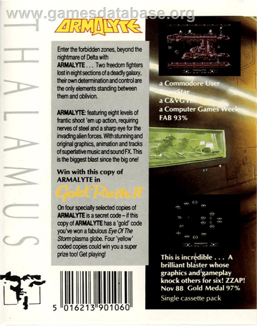 Armalyte - Commodore 64 - Artwork - Box Back