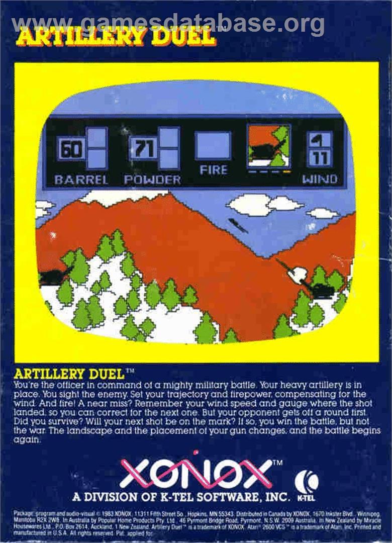 Artillery Duel - Commodore 64 - Artwork - Box Back