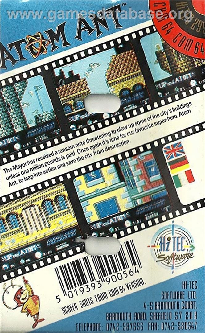 Atom Ant - Commodore 64 - Artwork - Box Back