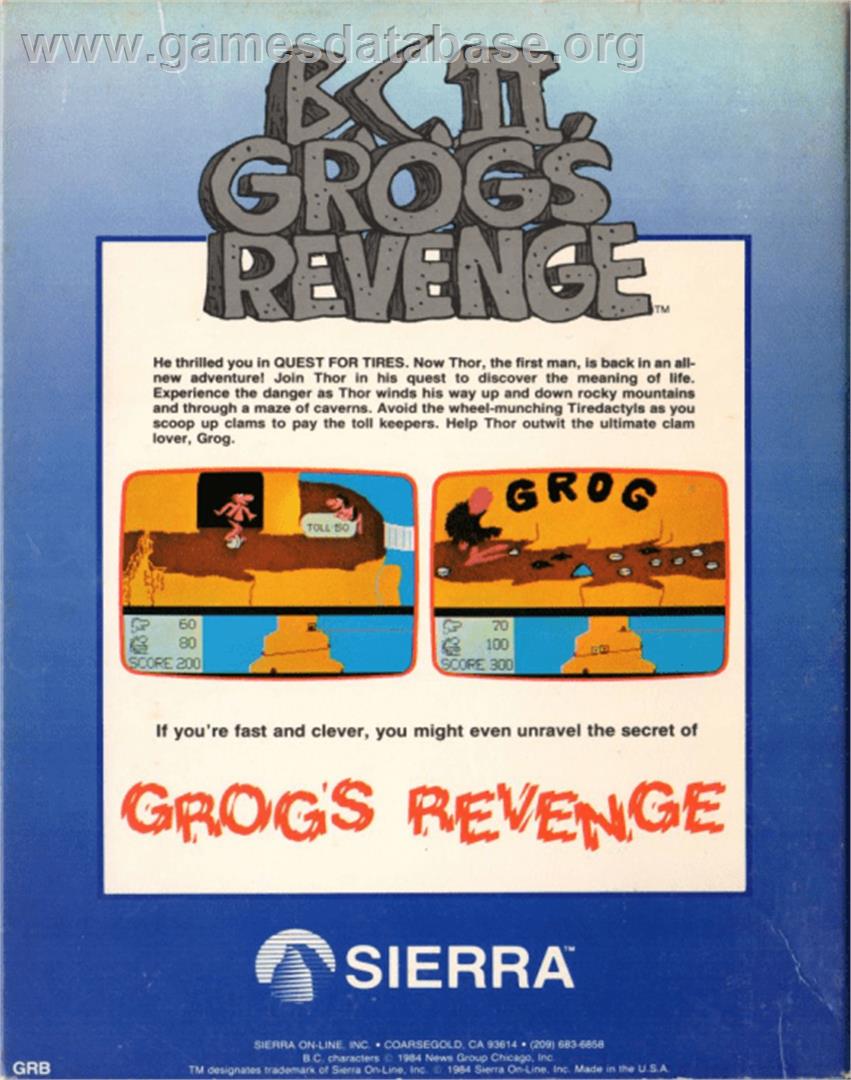 BC's Quest for Tires II: Grog's Revenge - Commodore 64 - Artwork - Box Back
