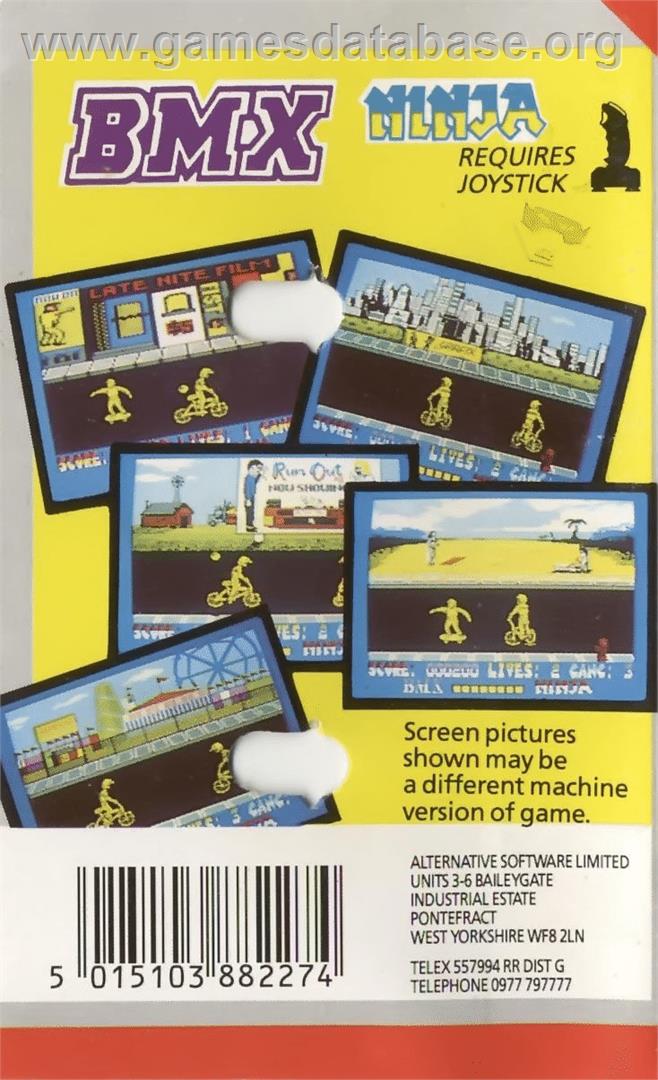 BMX Ninja - Commodore 64 - Artwork - Box Back