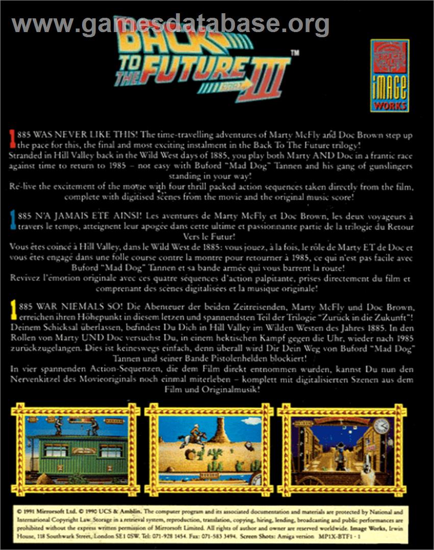 Back to the Future Part III - Commodore 64 - Artwork - Box Back