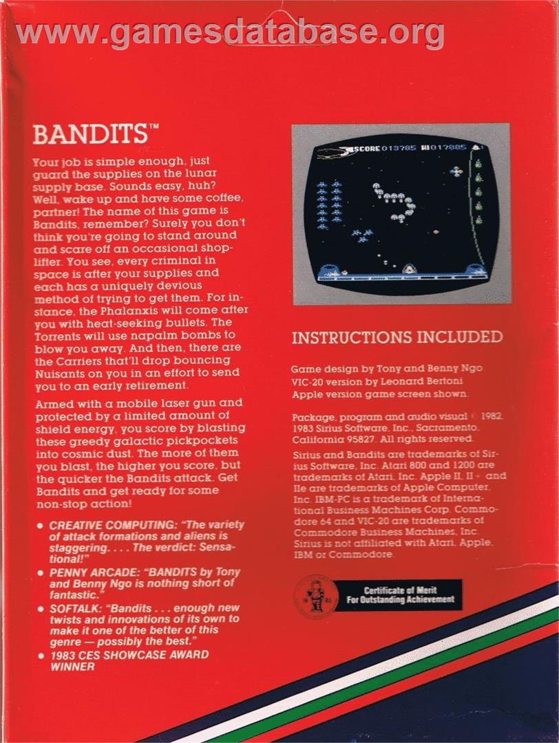 Bandits - Commodore 64 - Artwork - Box Back