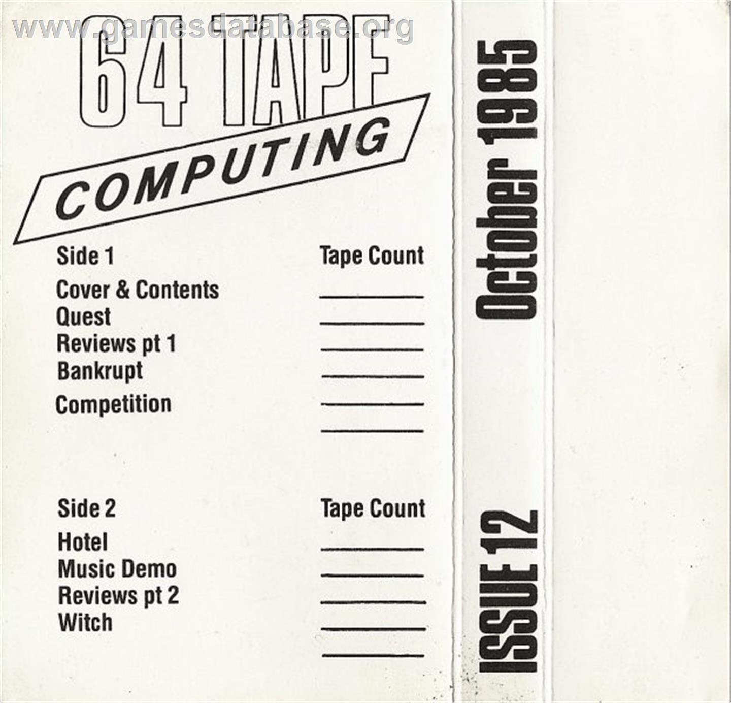 Bankrupt - Commodore 64 - Artwork - Box Back