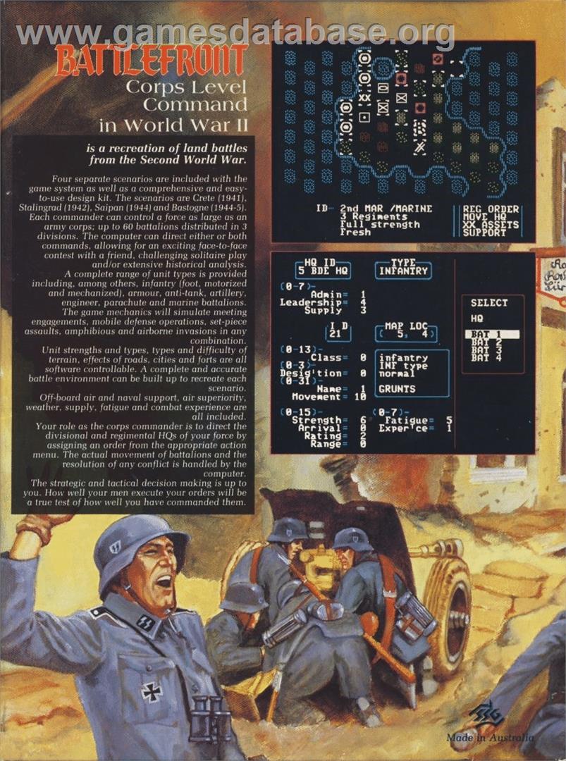 Battle - Commodore 64 - Artwork - Box Back