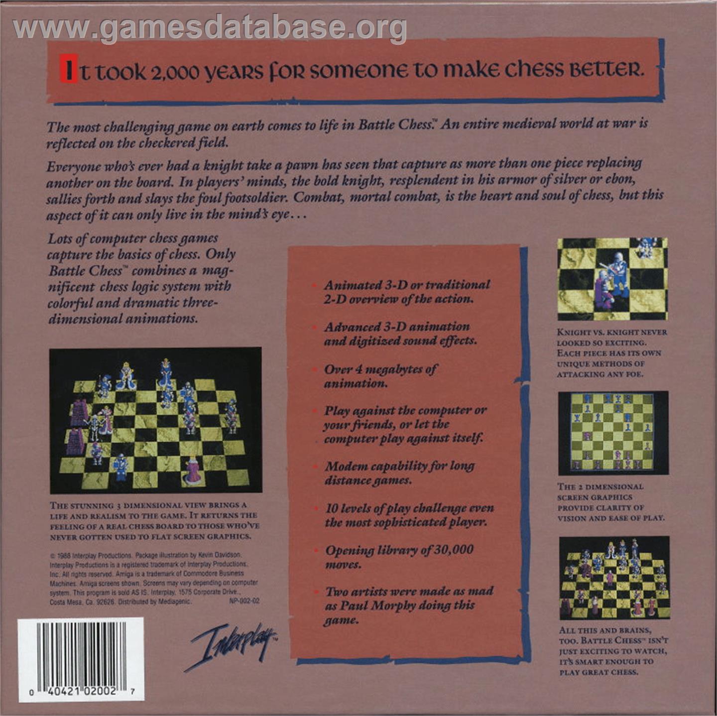 Battle Chess - Commodore 64 - Artwork - Box Back