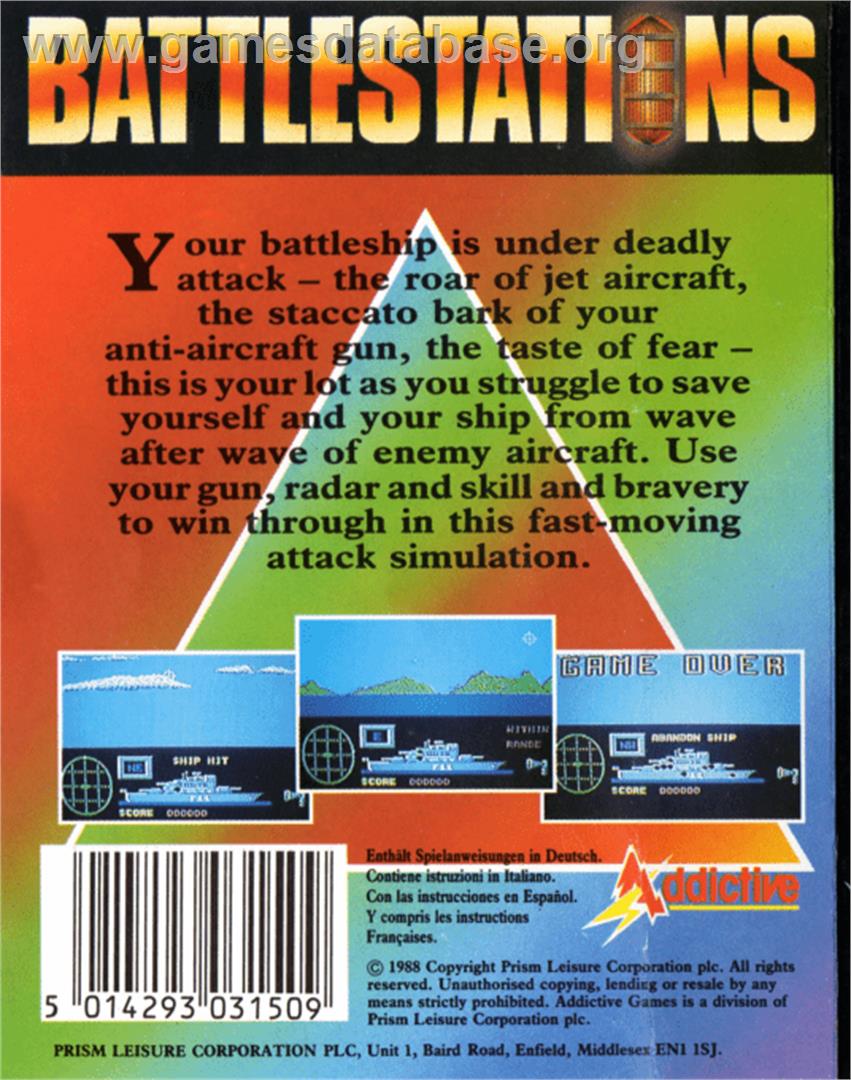 Battle Stations - Commodore 64 - Artwork - Box Back