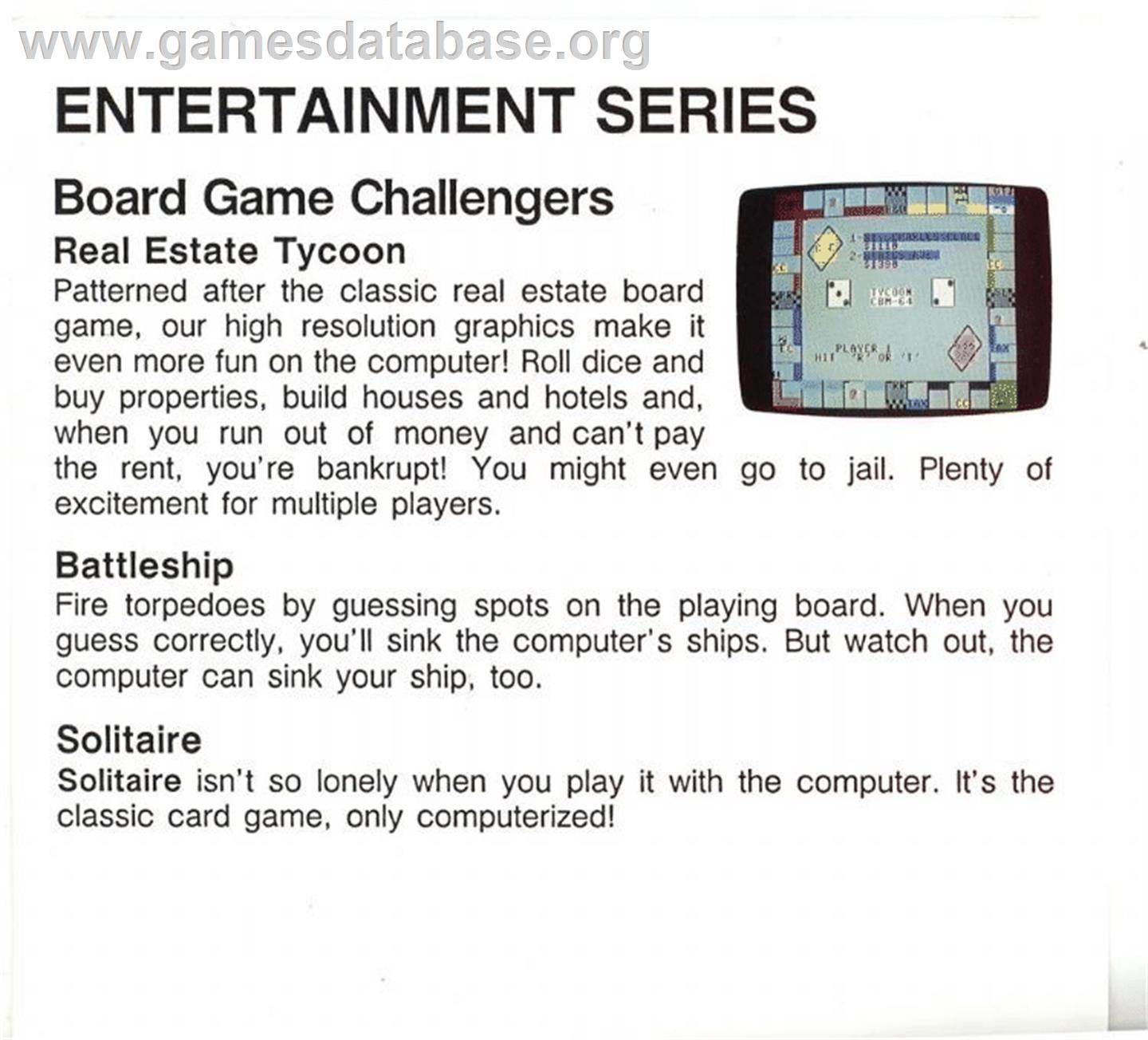 Battleship (1978) - Commodore 64 - Artwork - Box Back