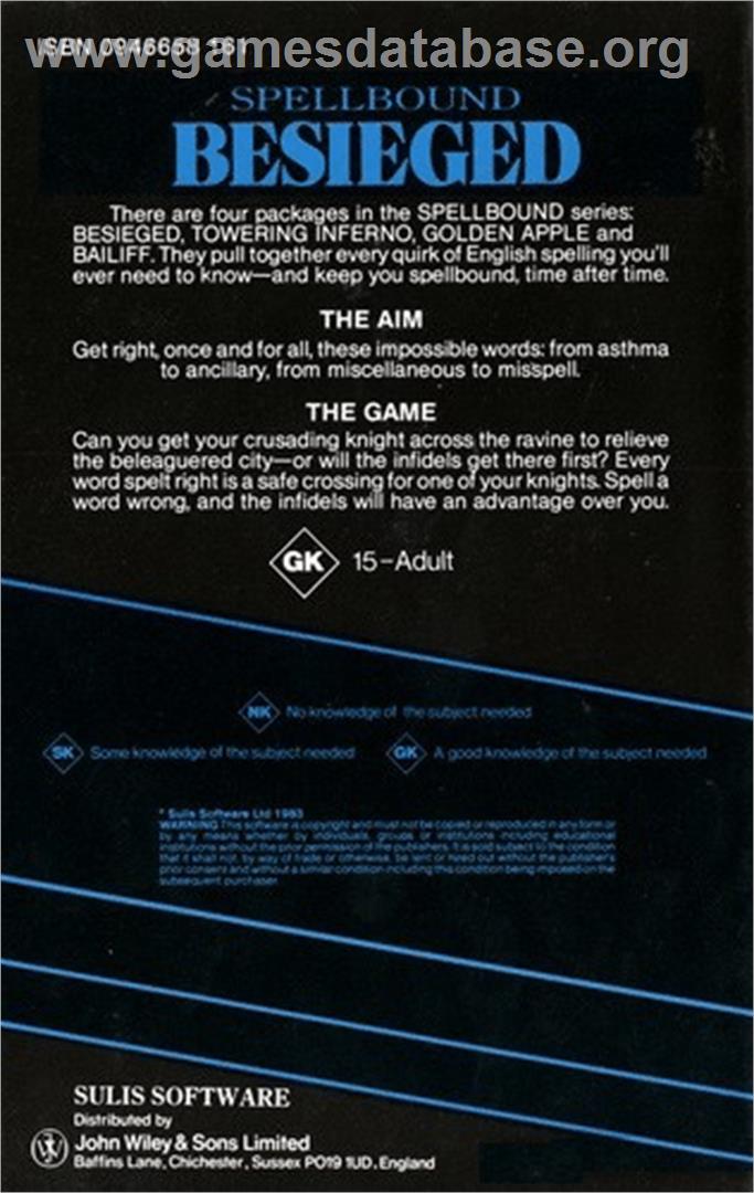 Besieged (Loadstar) - Commodore 64 - Artwork - Box Back
