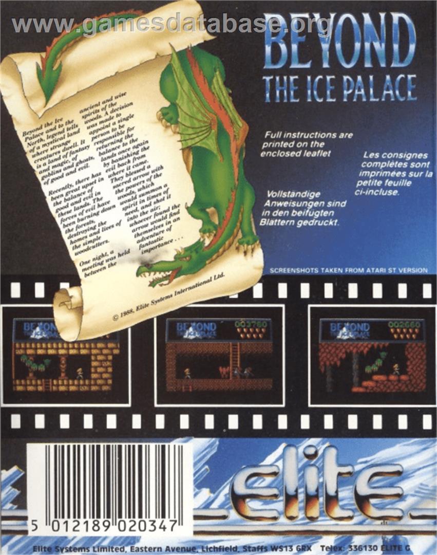 Beyond the Ice Palace - Commodore 64 - Artwork - Box Back