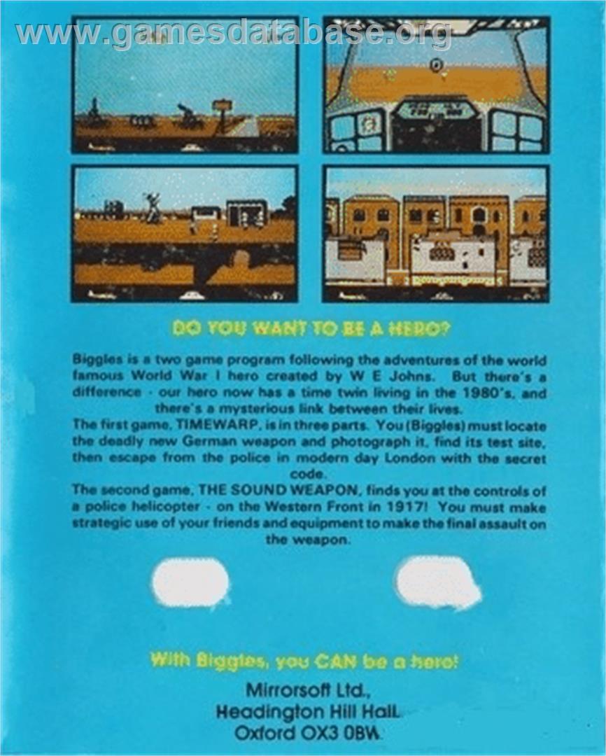 Biggles - Commodore 64 - Artwork - Box Back