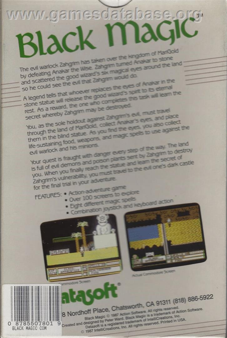 Black Magic - Commodore 64 - Artwork - Box Back