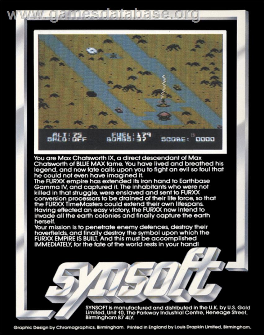 Blue Max 2001 - Commodore 64 - Artwork - Box Back