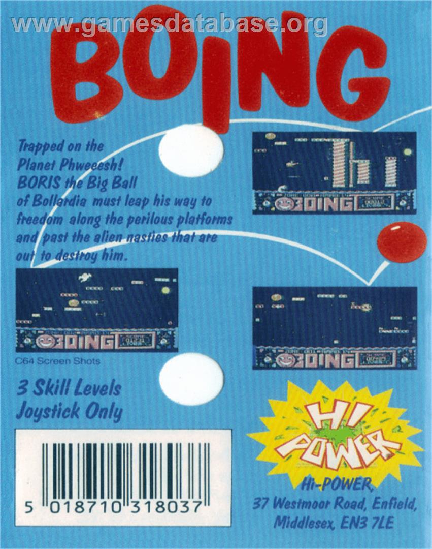 Boing (TND - 1997) - Commodore 64 - Artwork - Box Back