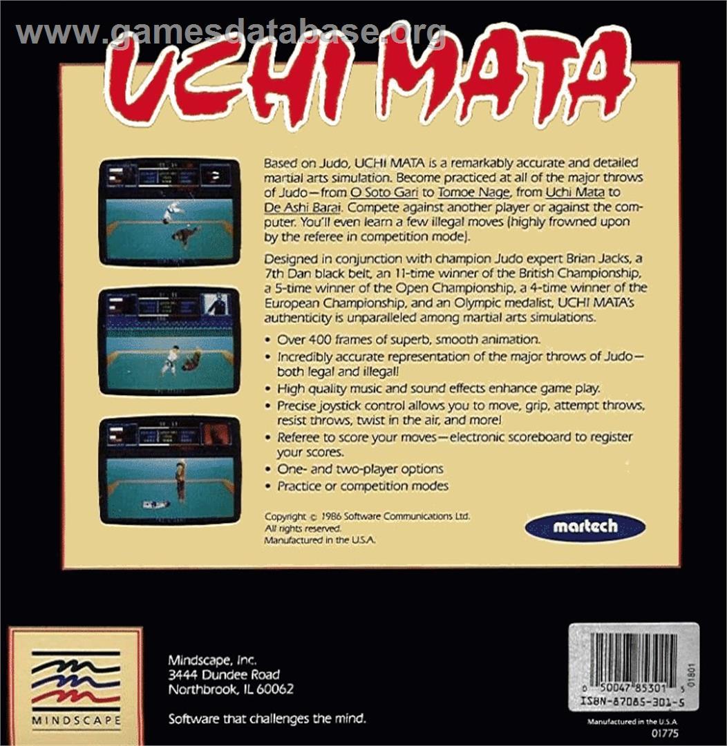 Brian Jack's Uchi-mata - Commodore 64 - Artwork - Box Back