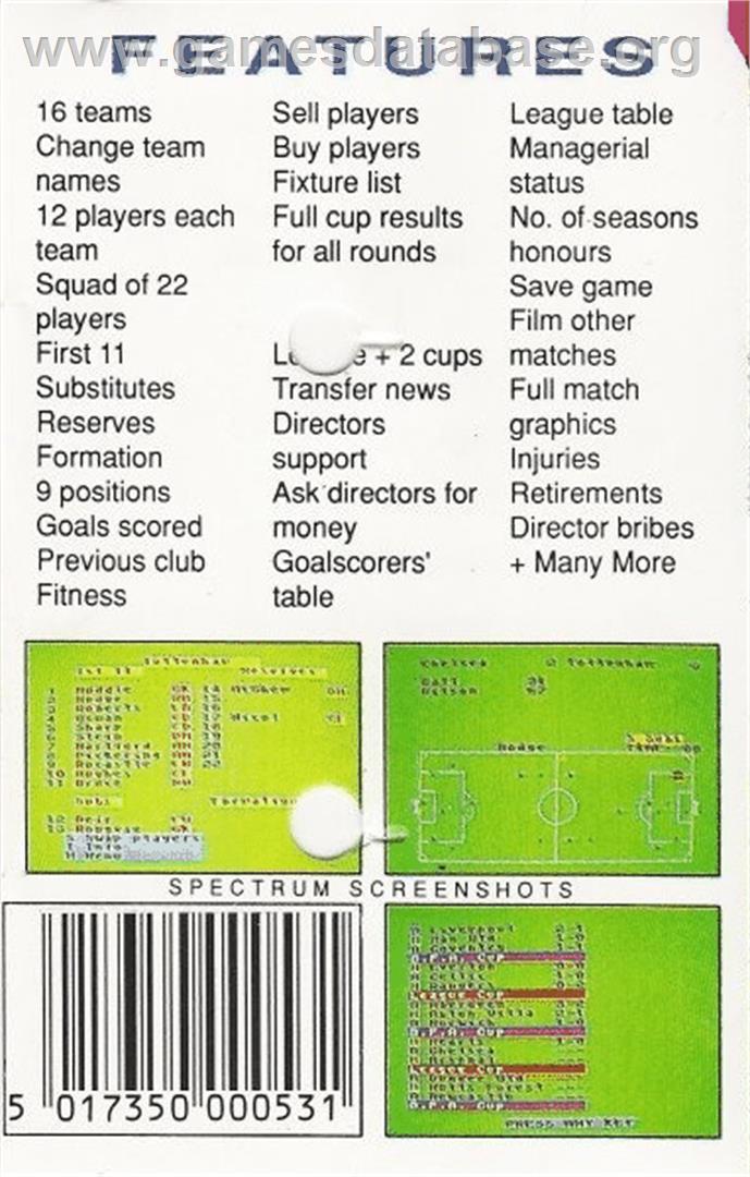 British Super League - Commodore 64 - Artwork - Box Back