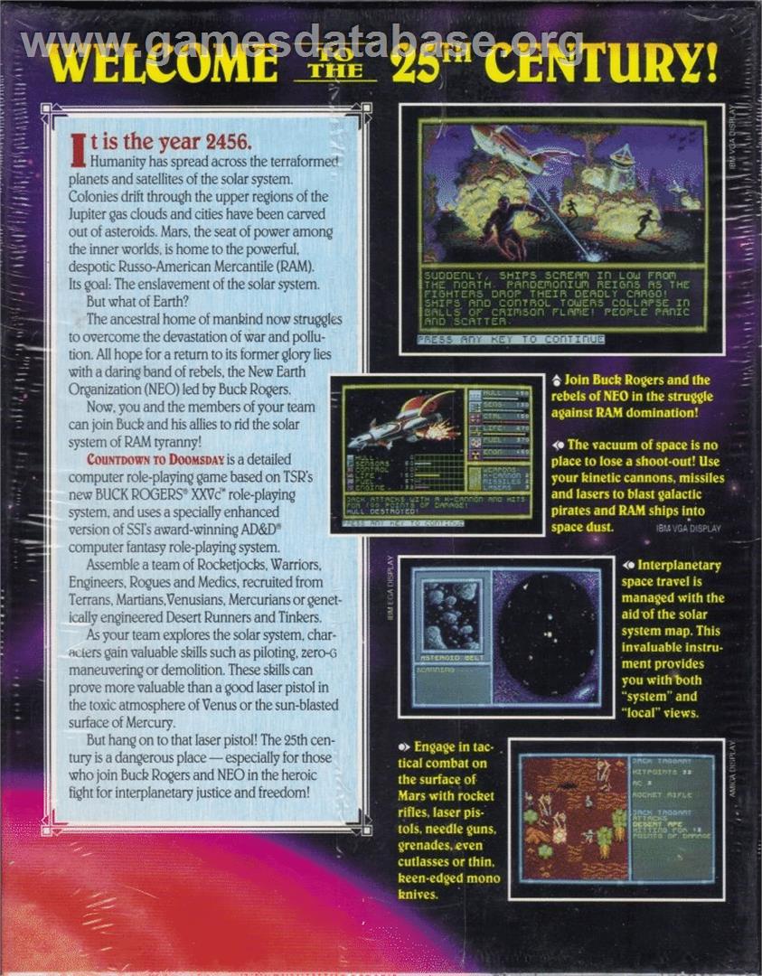 Buck Rogers: Countdown to Doomsday - Commodore 64 - Artwork - Box Back
