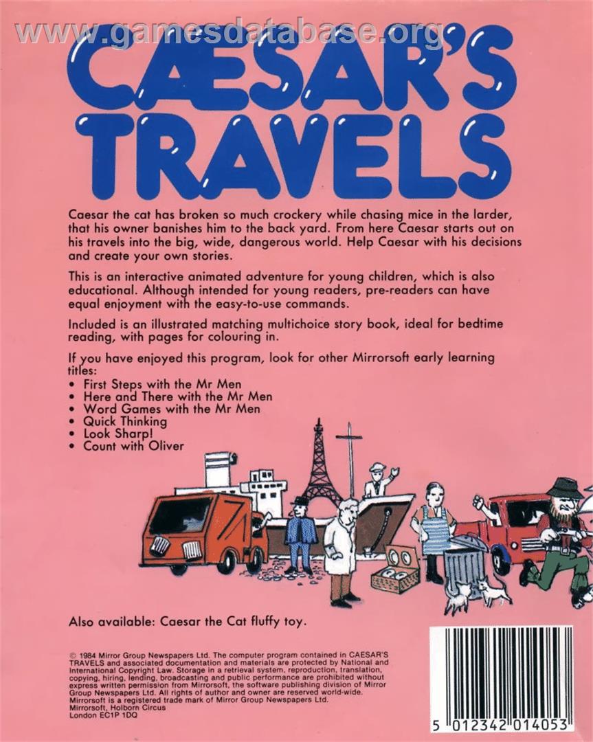 Caesar's Travels - Commodore 64 - Artwork - Box Back