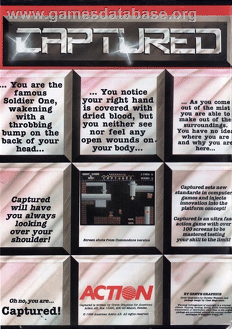 Captured - Commodore 64 - Artwork - Box Back