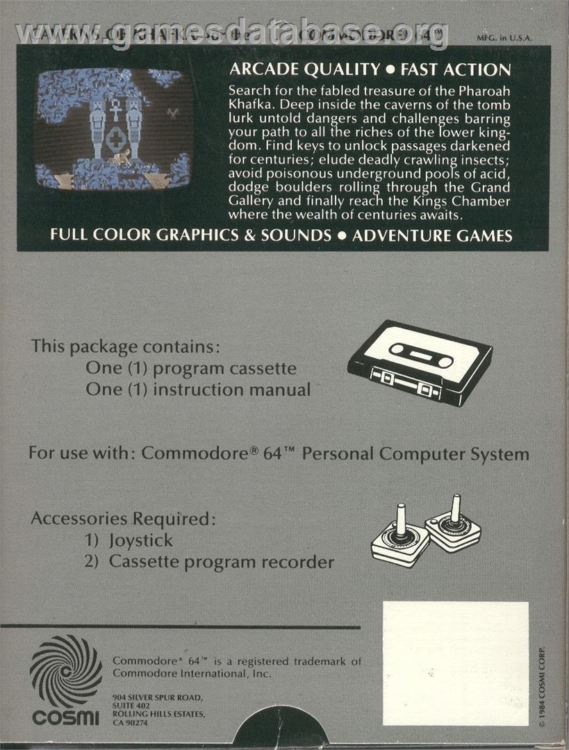 Caverns of Khafka - Commodore 64 - Artwork - Box Back