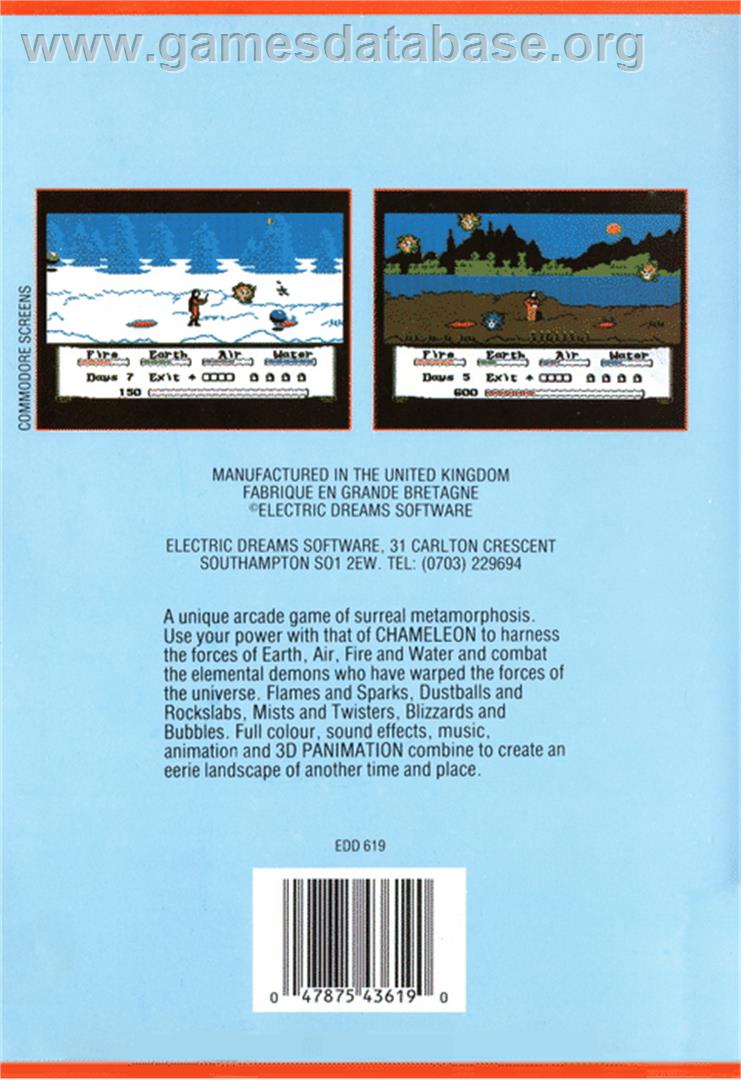 Chameleon (Loadstar) - Commodore 64 - Artwork - Box Back