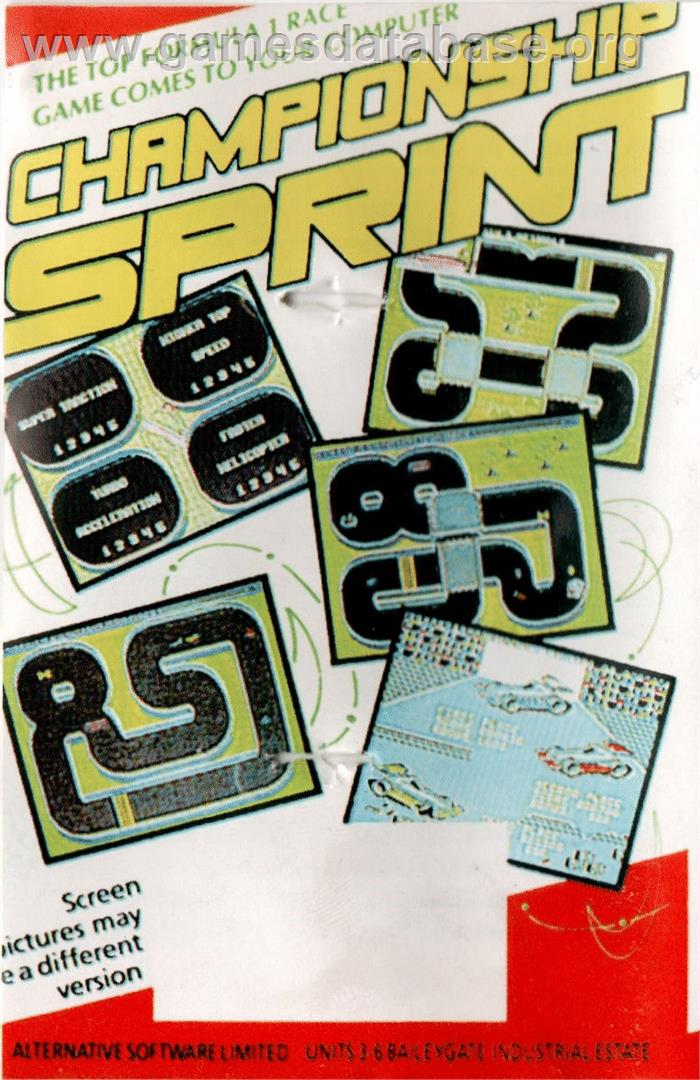 Championship Sprint - Commodore 64 - Artwork - Box Back