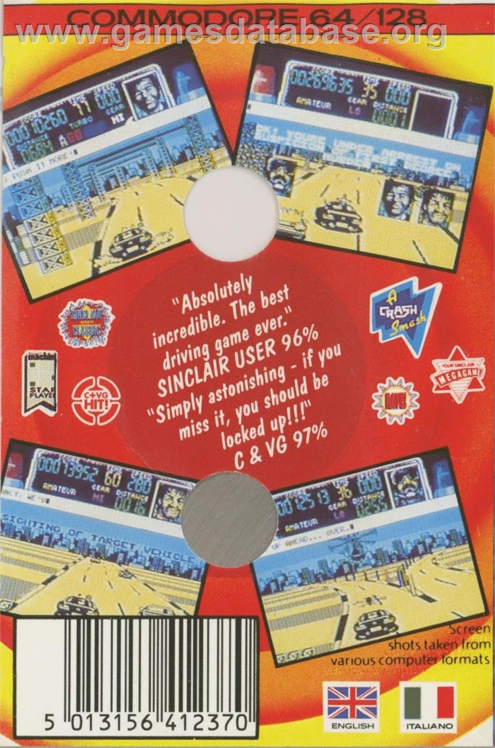 Chase H.q. - Commodore 64 - Artwork - Box Back