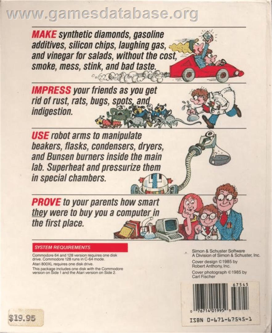 Chem Lab - Commodore 64 - Artwork - Box Back