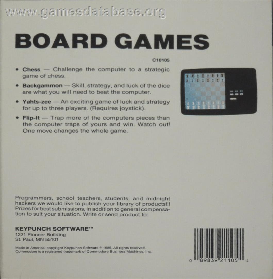 Chess-64 - Commodore 64 - Artwork - Box Back