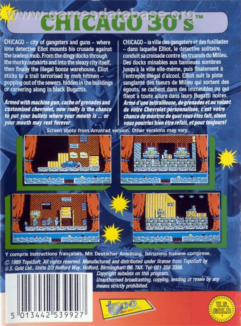 Chicago 30's - Commodore 64 - Artwork - Box Back