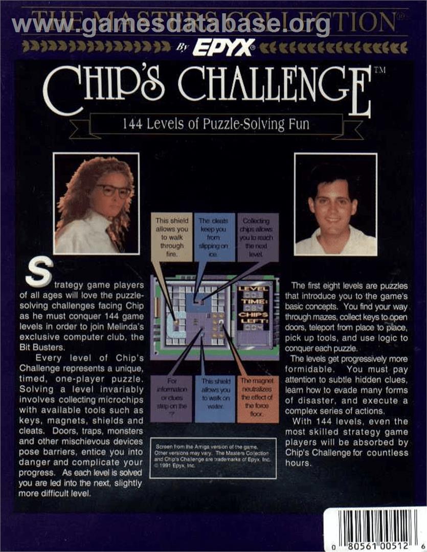 Chip's Challenge - Commodore 64 - Artwork - Box Back
