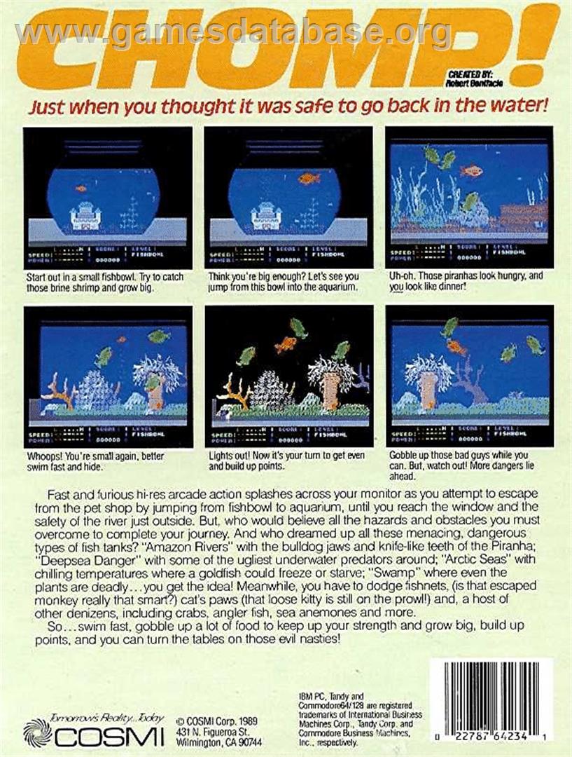 Chomp! - Commodore 64 - Artwork - Box Back