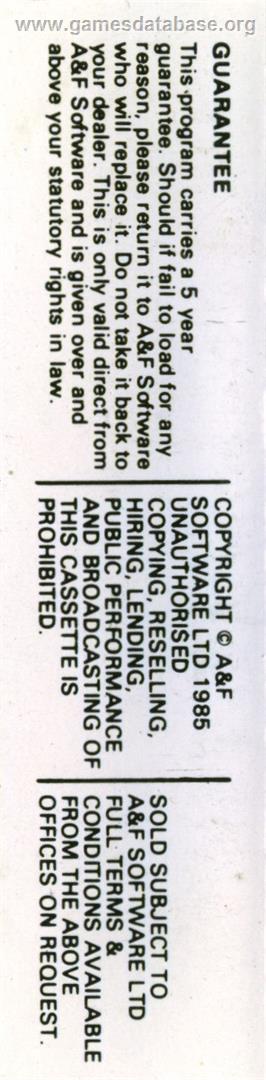 Chuckie Egg II - Commodore 64 - Artwork - Box Back