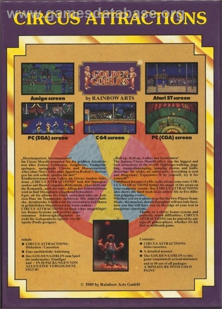 Circus Attractions - Commodore 64 - Artwork - Box Back